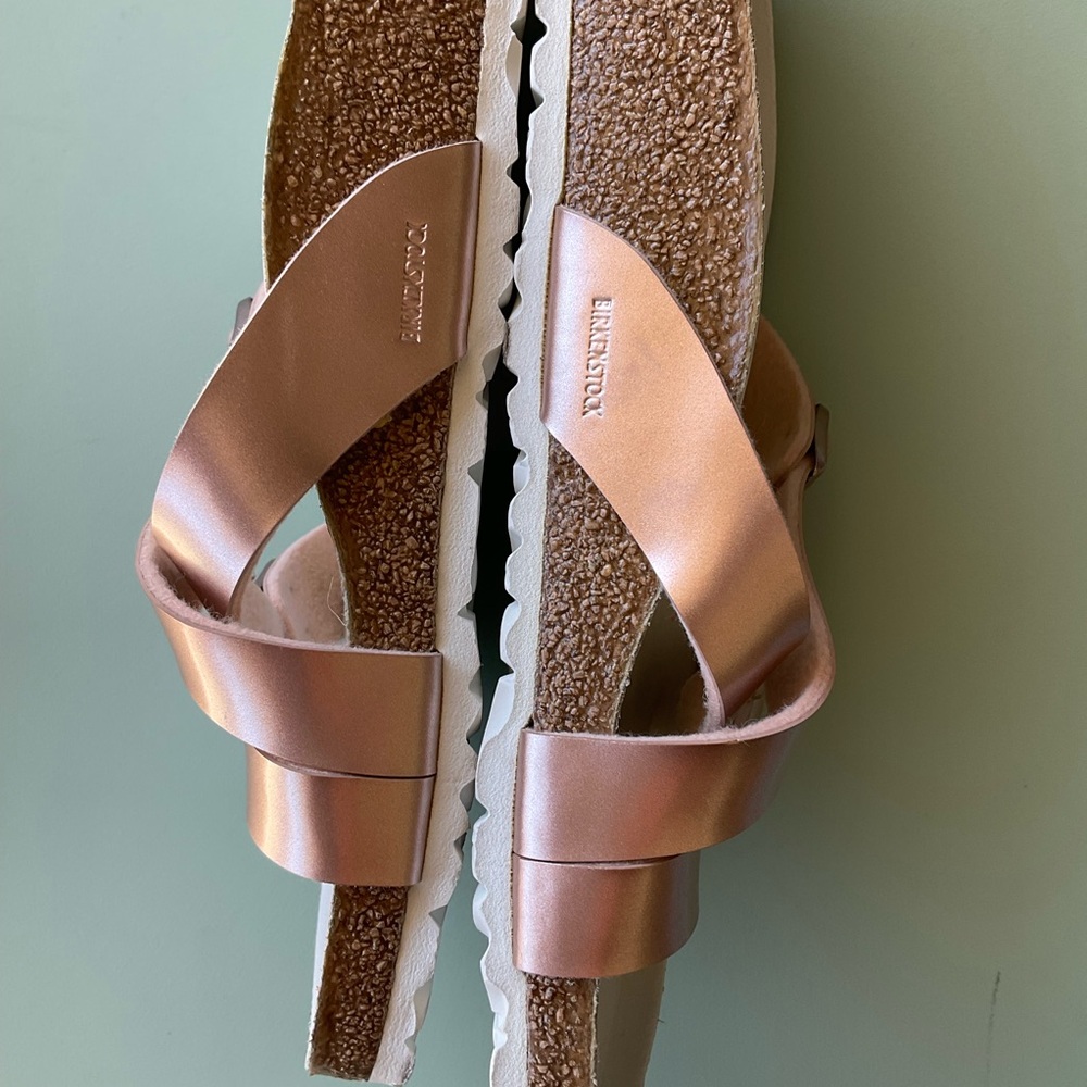 Anthropologie Birkenstock Yao Metallic Sandals 40 - Picture 5 of 15